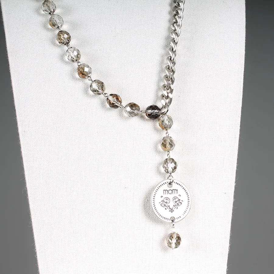 Collana Francesca medaglia argento/ champagne