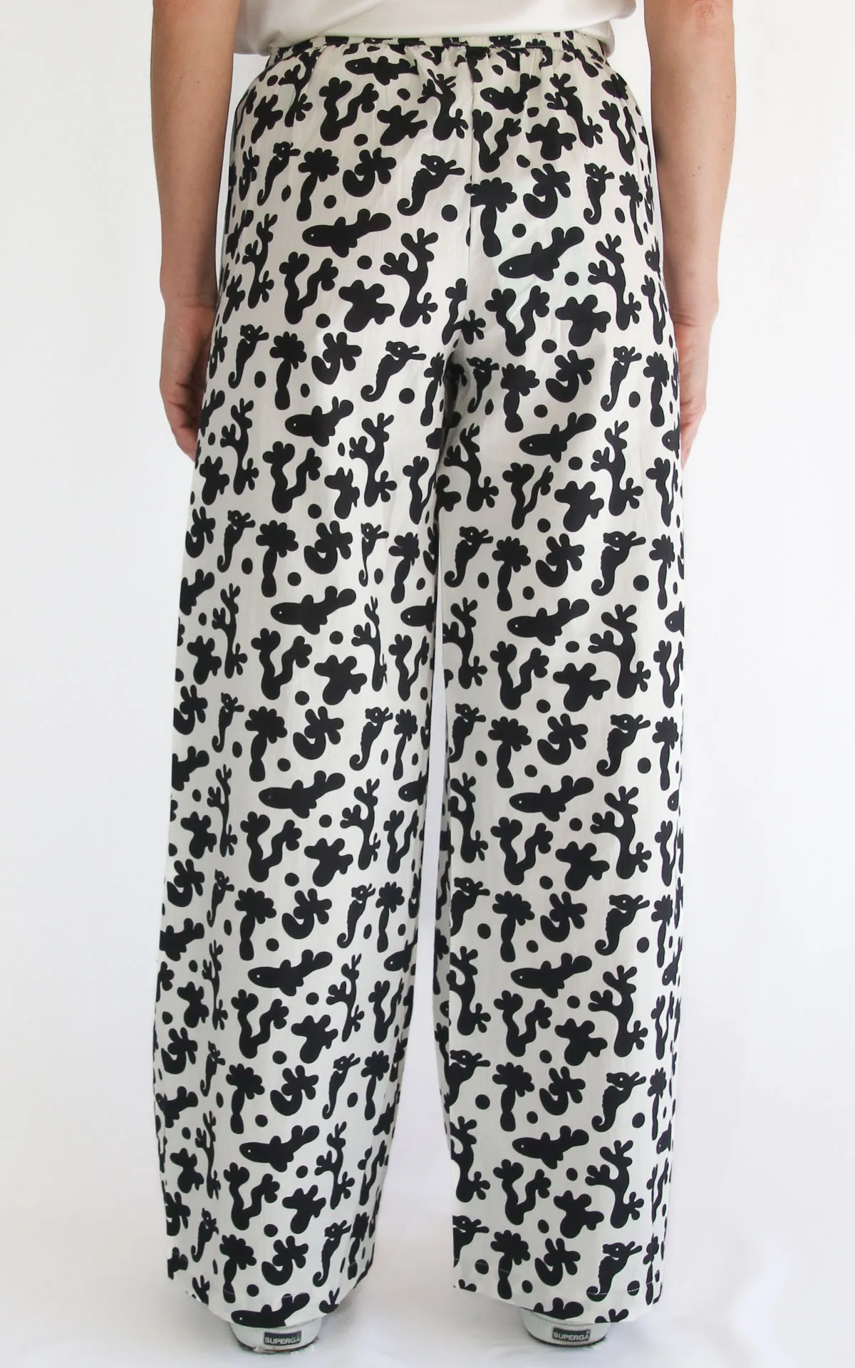 Compania fantastica – Pantalone cotone fantasia – Bianco / nero