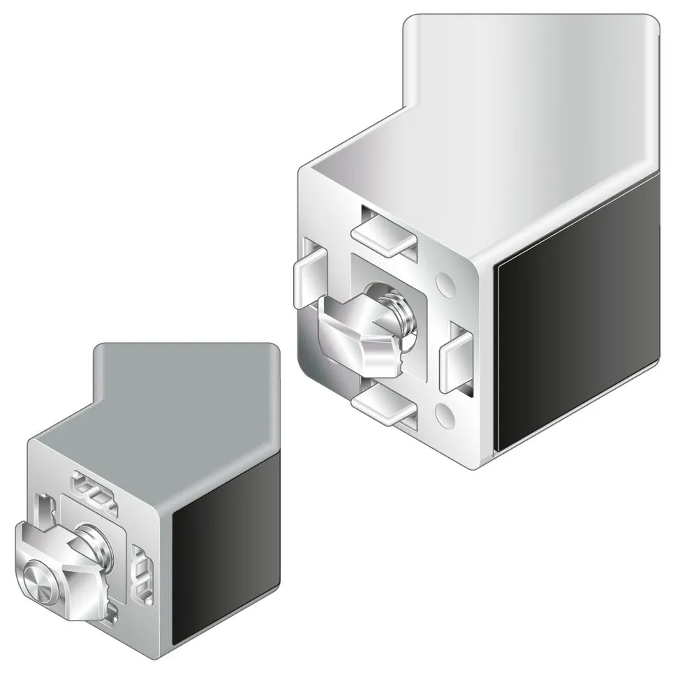 Connettore a 45° Bosch Rexroth in Alluminio, per profili da 40 x 40 mm, scalanatura da 10mm, L. 78.1mm