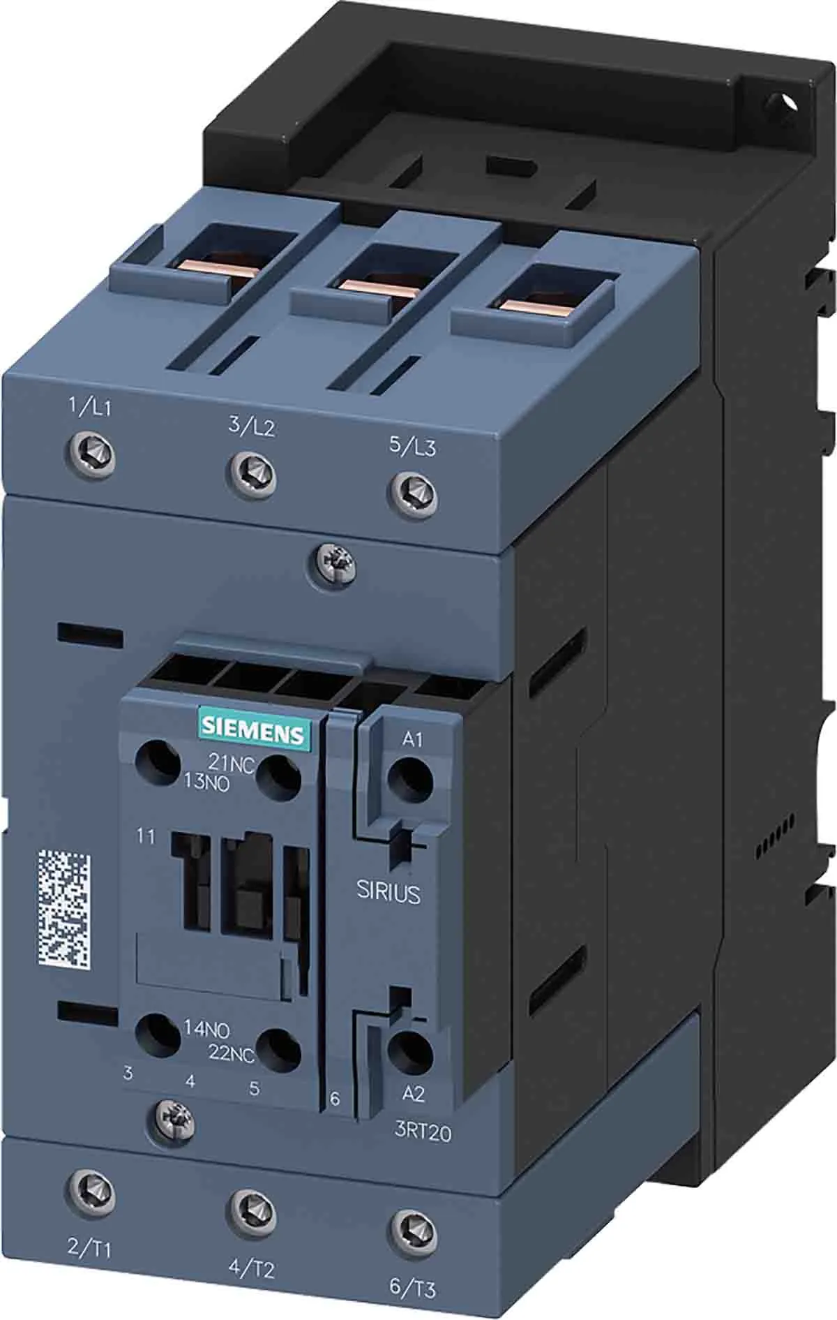 Contattore Siemens, serie Size S3, 3RT2, 3 poli, 1 NO + 1 NC, 95 A, 45 kW, bobina 230 V c.a.
