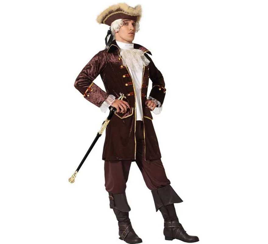 costume da pirata Brown elegante per gli uomini