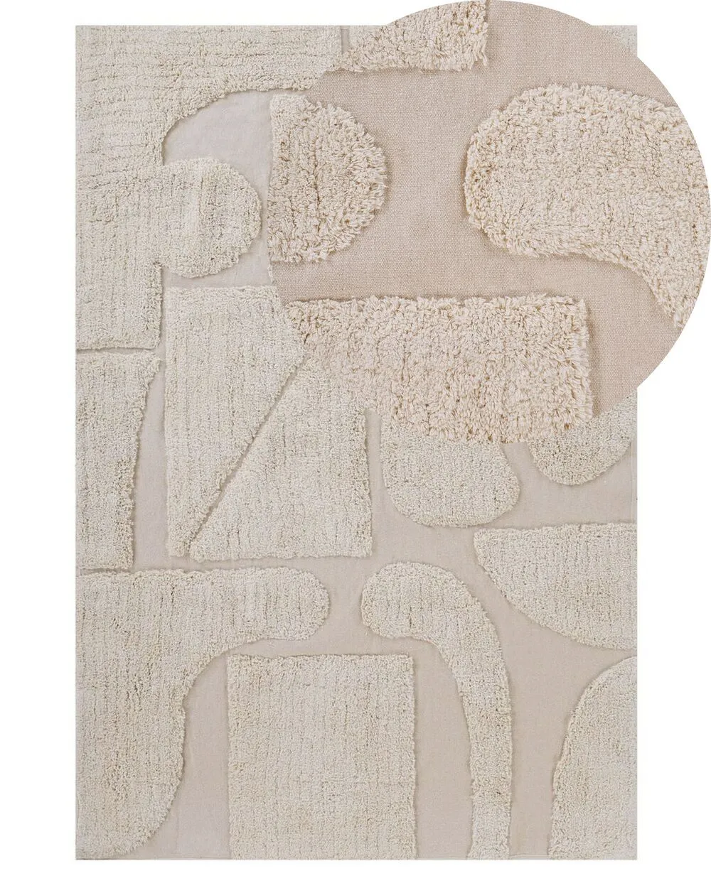 Cotton Area Rug 140 x 200 cm Beige DIYADIN