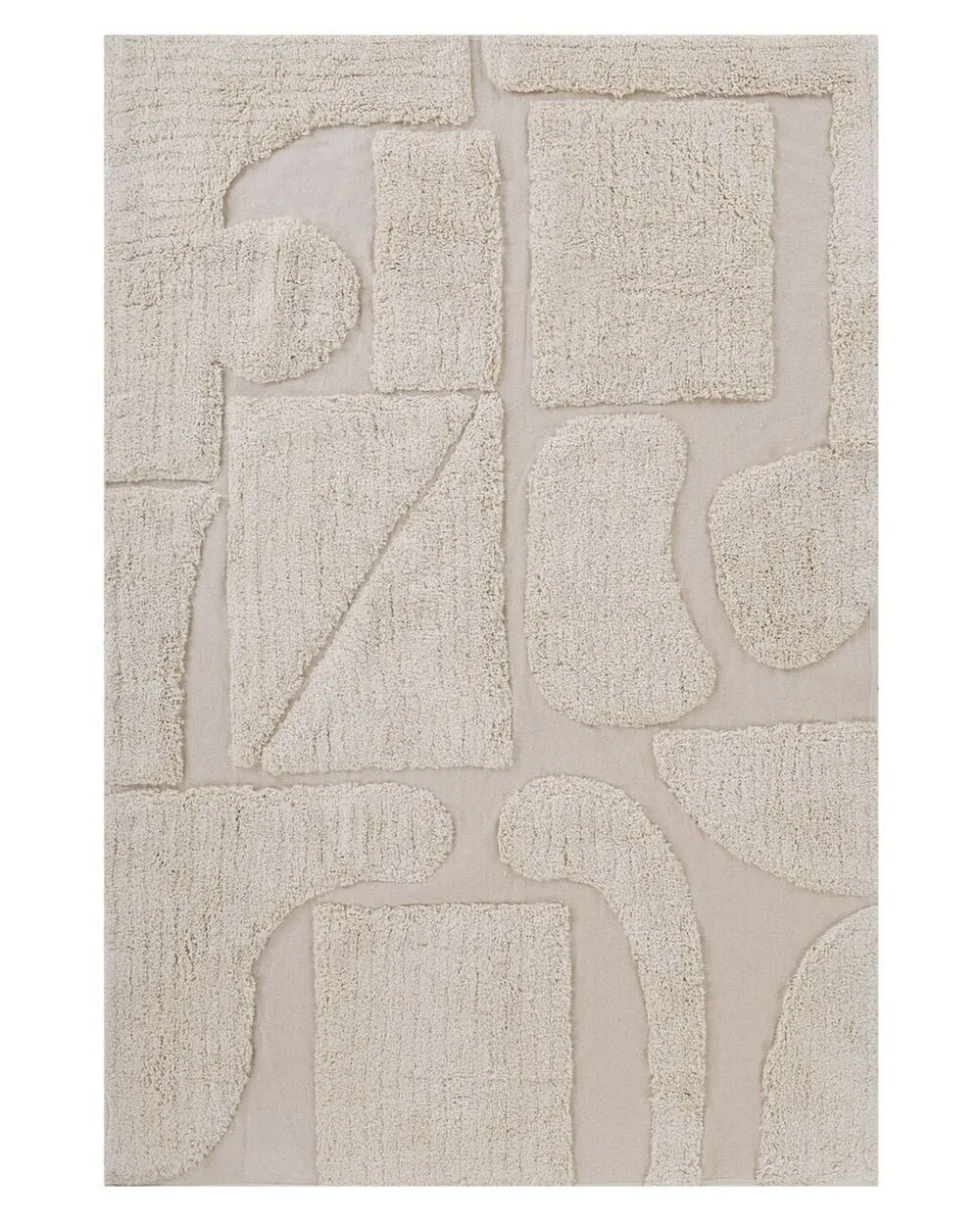 Cotton Area Rug 140 x 200 cm Beige DIYADIN