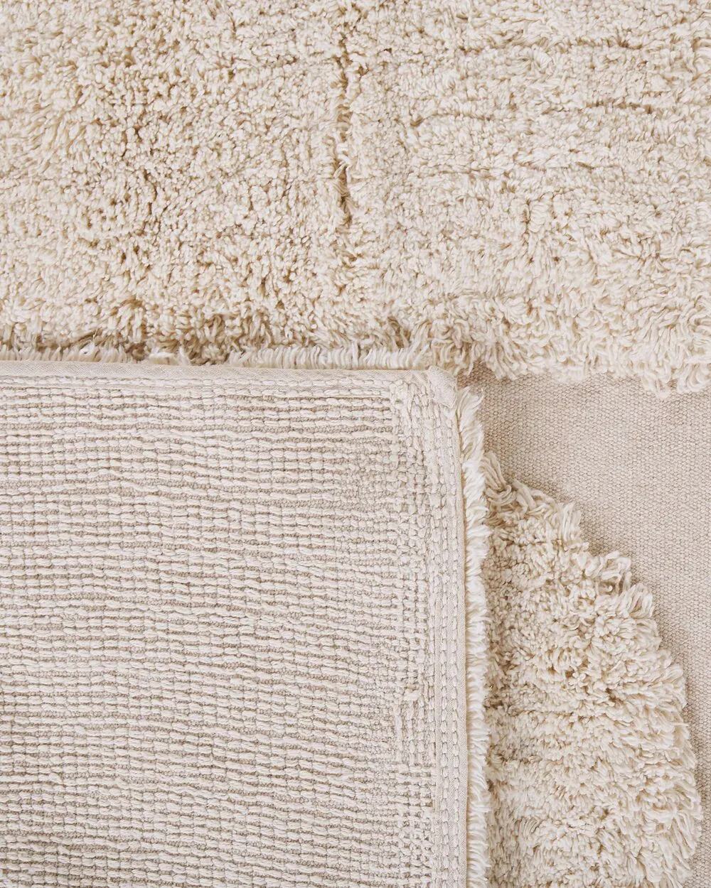 Cotton Area Rug 140 x 200 cm Beige DIYADIN