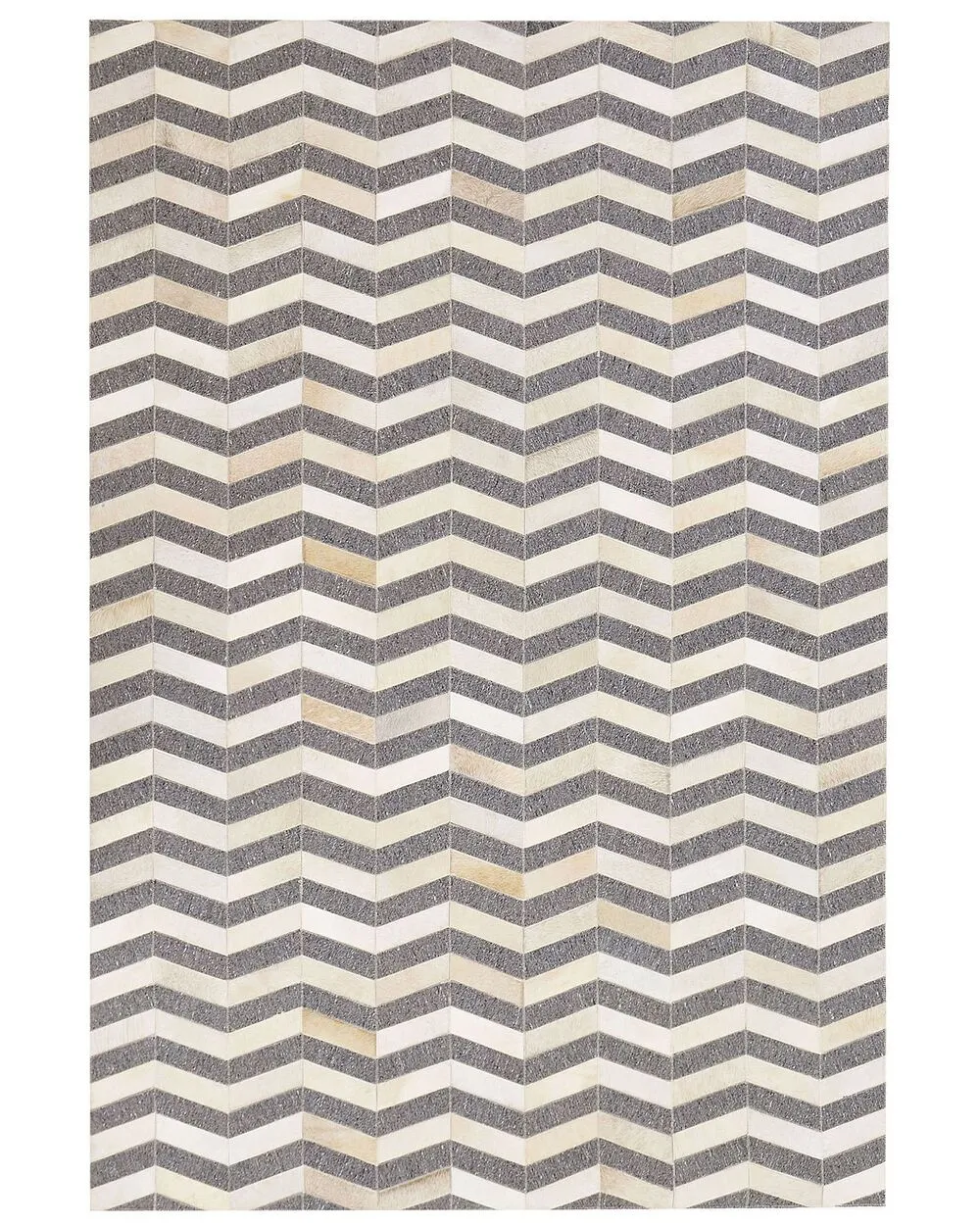 Cowhide Area Rug 160 x 230 cm Grey and Beige BAGGOZE
