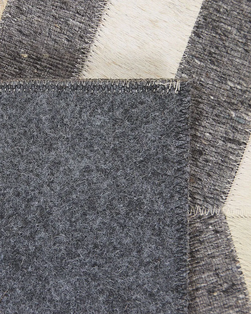 Cowhide Area Rug 160 x 230 cm Grey and Beige BAGGOZE