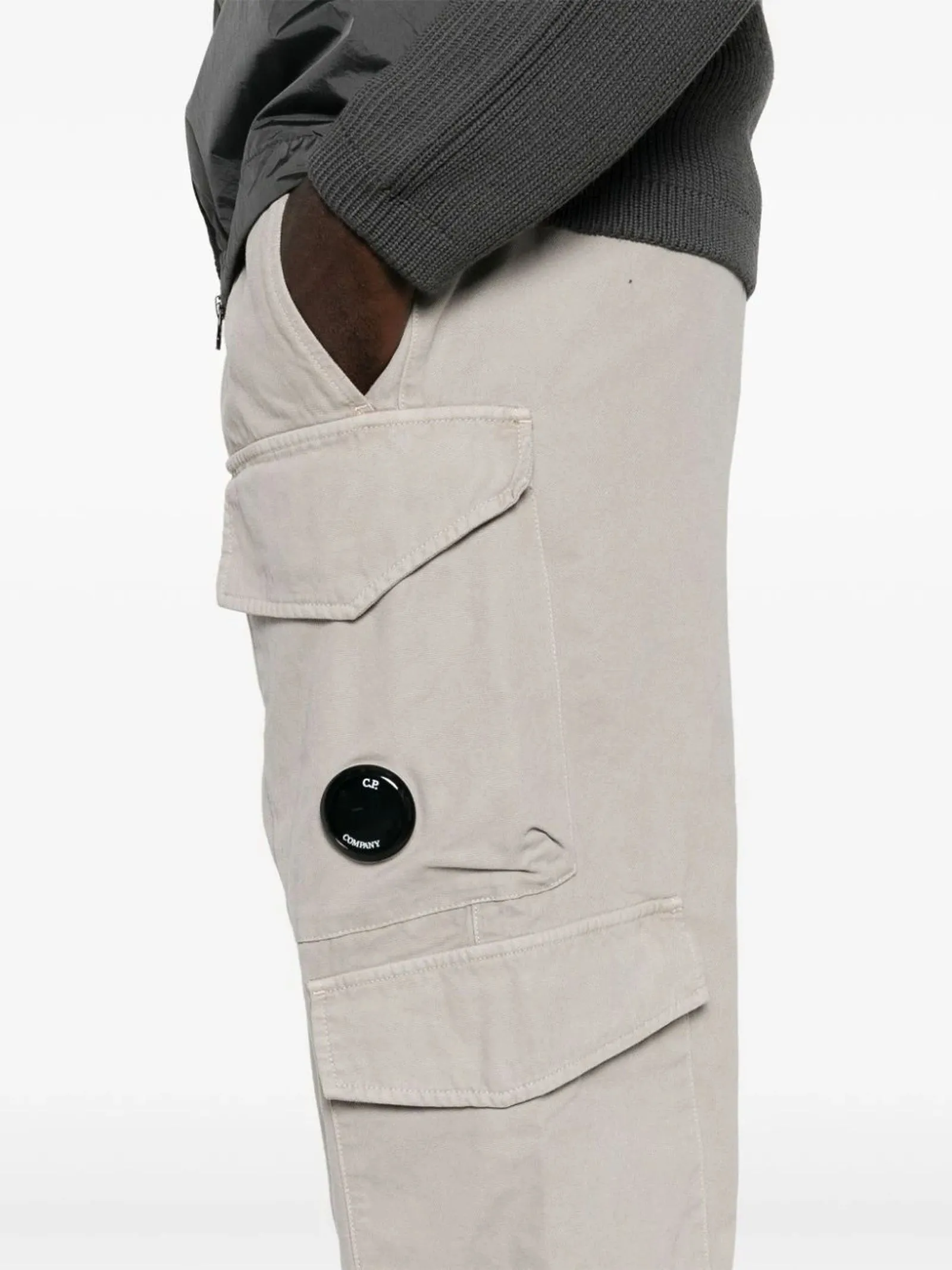C.P.COMPANY Abbigliamento,Pantaloni Cargo in cotone grigio 