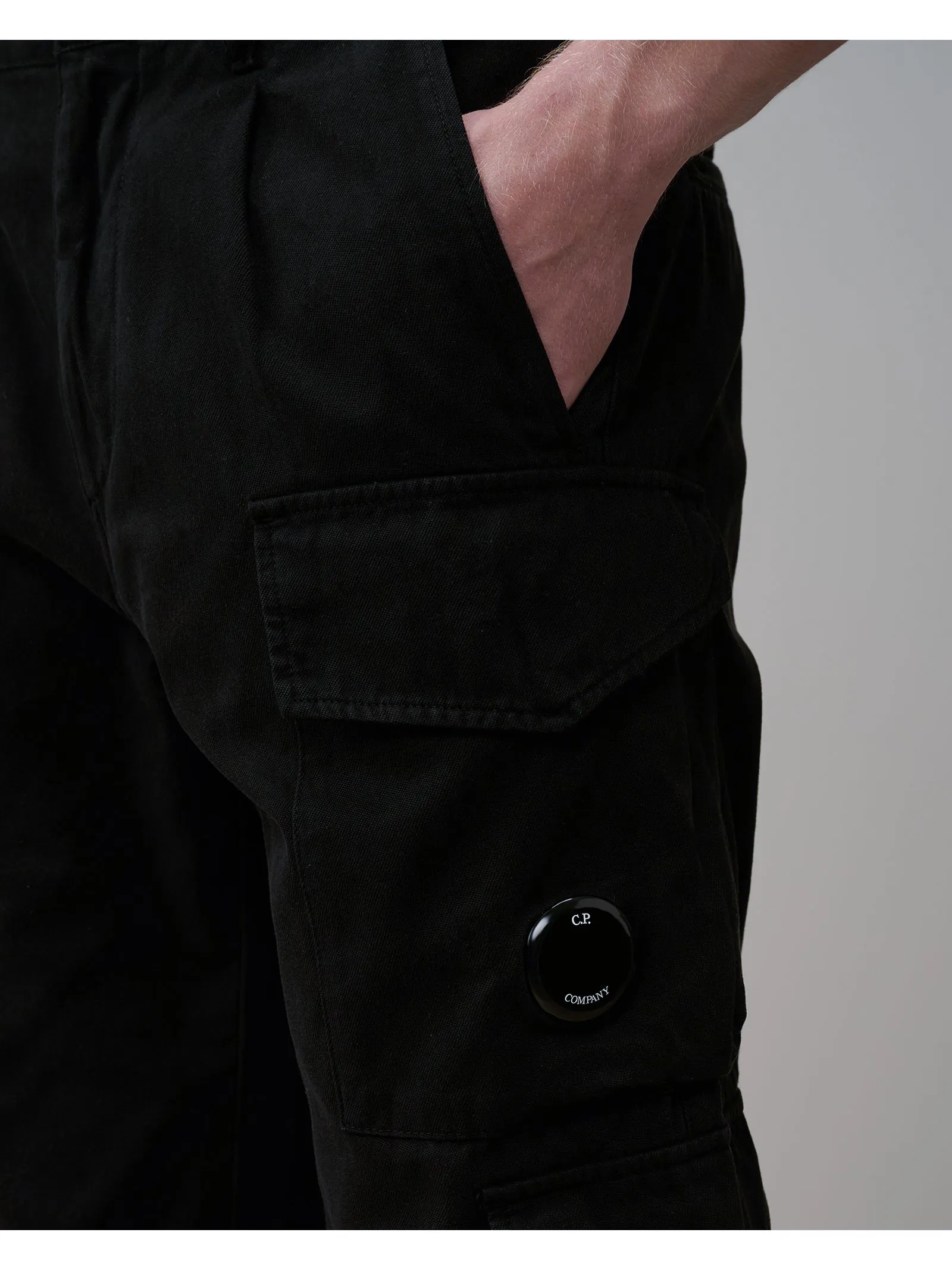 C.P.COMPANY Abbigliamento,Pantaloni Pantaloni cargo in cotone nero 