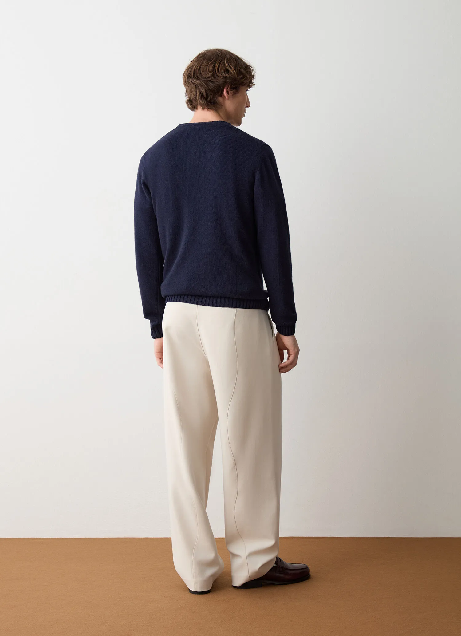 Crew-neck cashmere-blend pullover
