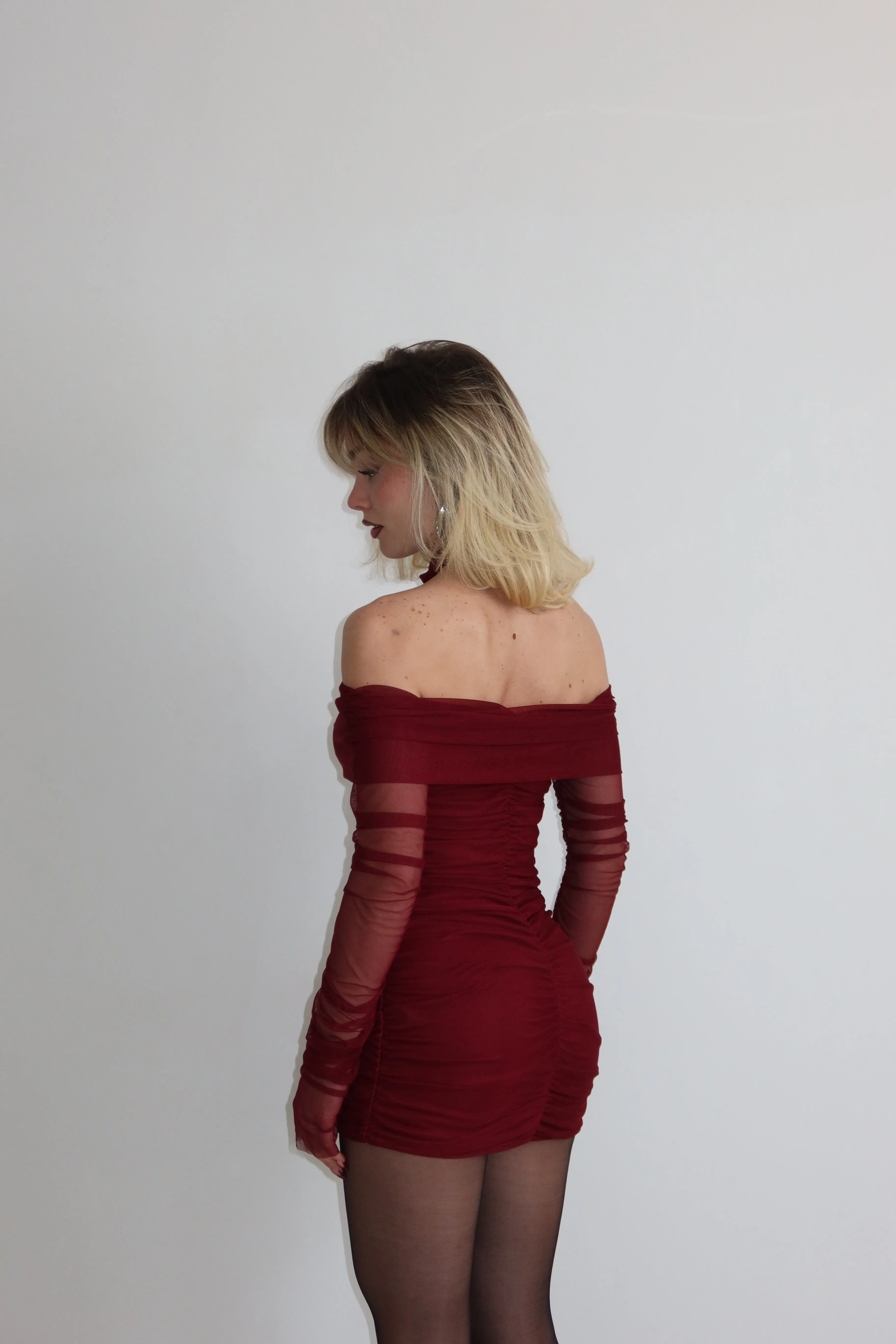 Dress PRINCESS VEIL bordeaux