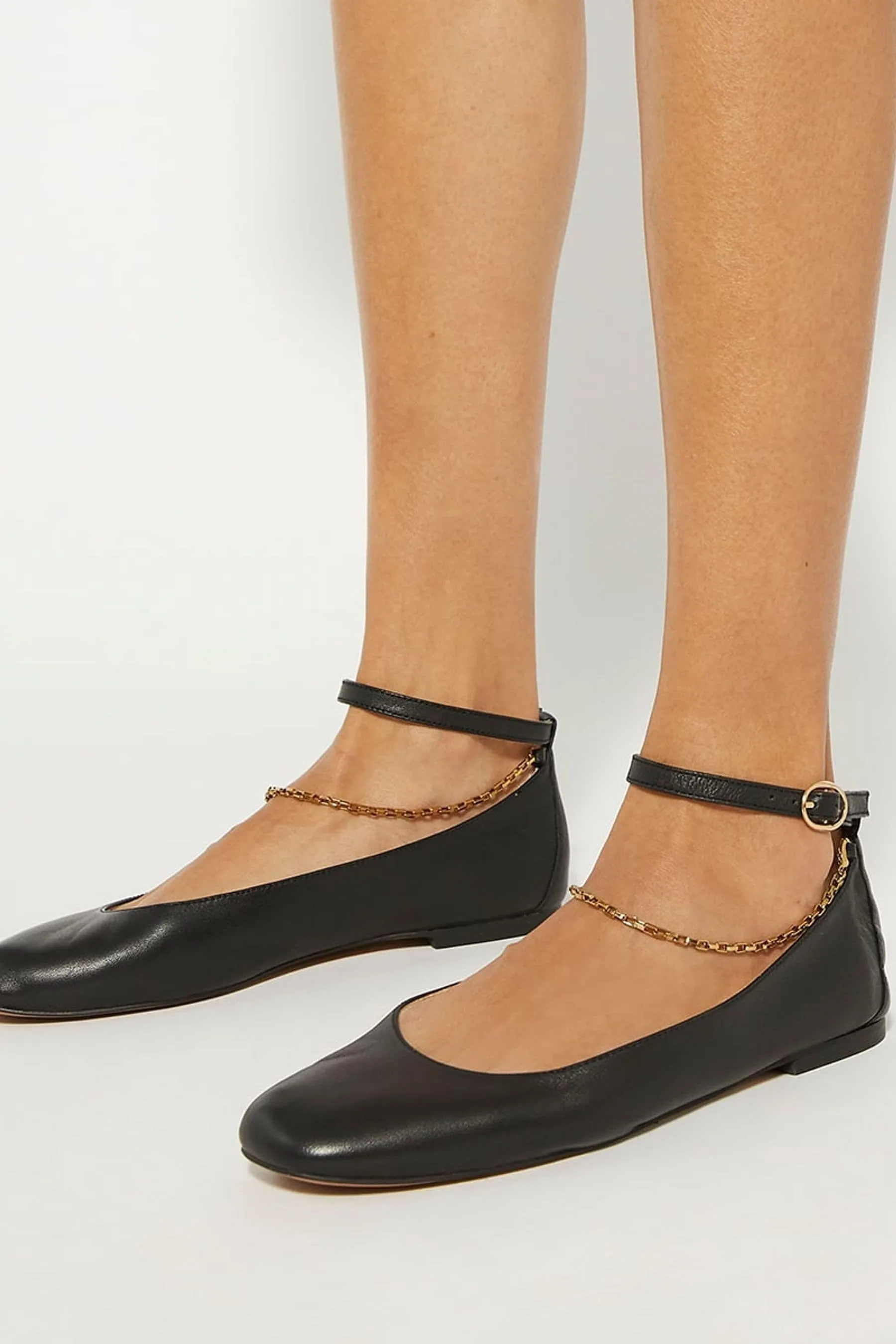 Dune London Halles - Sneakers a ballerina con catena alla caviglia