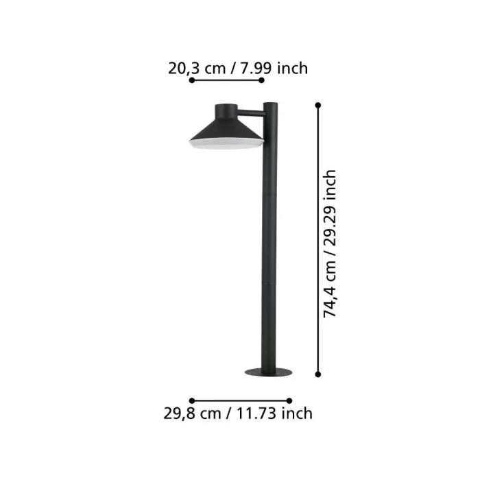 Eglo NINNARELLA Lampada con piedistallo LED Nero, 1-Luce
