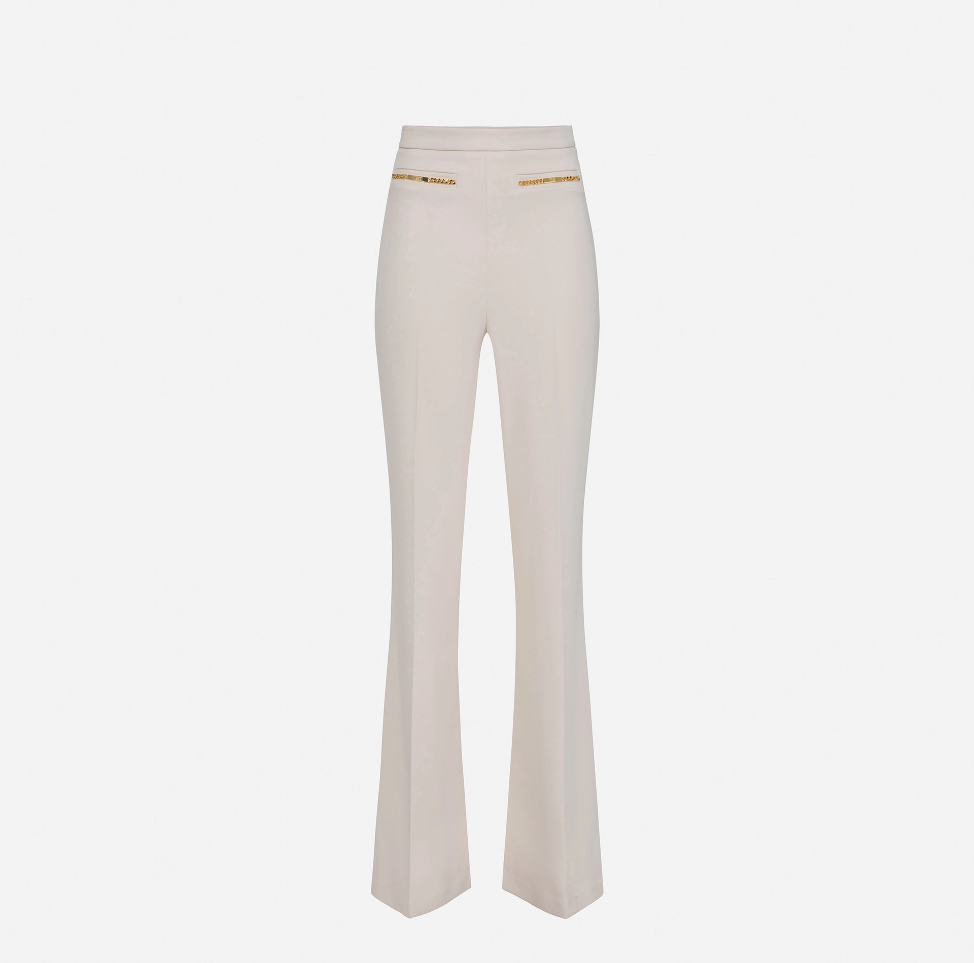 ELISABETTA FRANCHI Pantalone palazzo in crêpe con morsetti