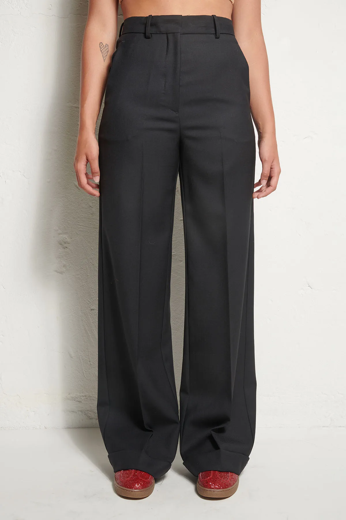 ERIKA CAVALLINI Pantalone in lana con risvolto SEBASTIAN