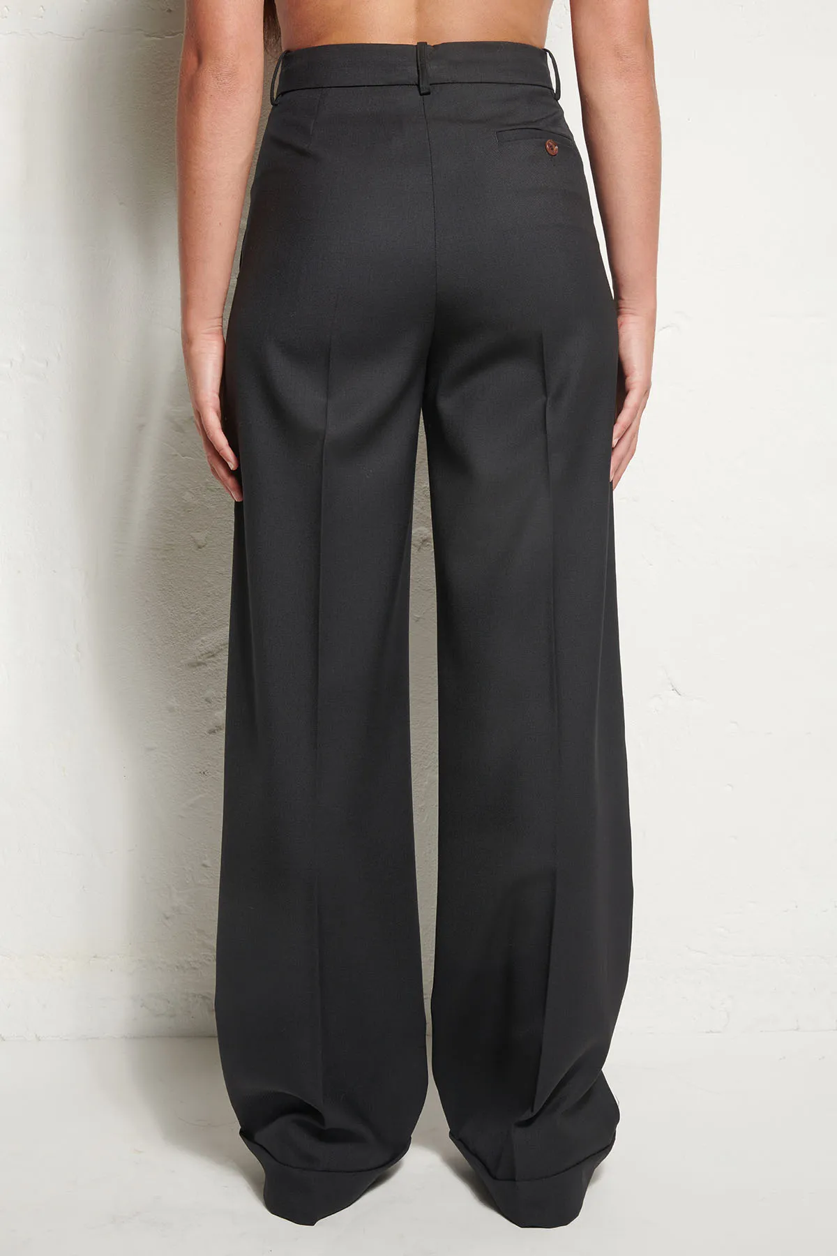 ERIKA CAVALLINI Pantalone in lana con risvolto SEBASTIAN