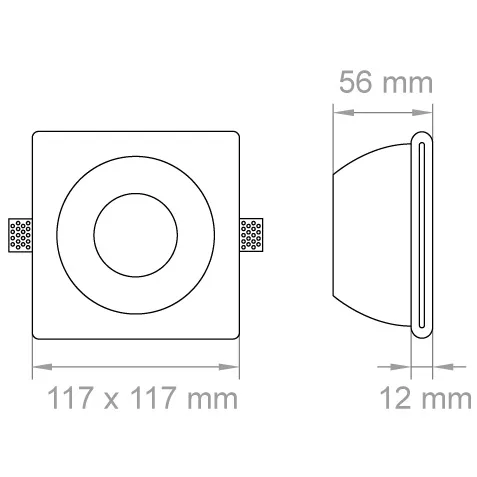 Faretto da Incasso LAMPO – DIKCG/56/T Gesso H. 56 mm