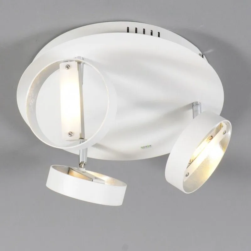 Faretto doppio 3 rotondo bianco