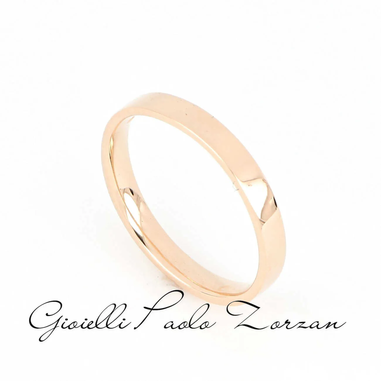 Fede Artigianale Piatta con Interno Comoda in Oro Rosa 18 kt ref. FAPR25PZ