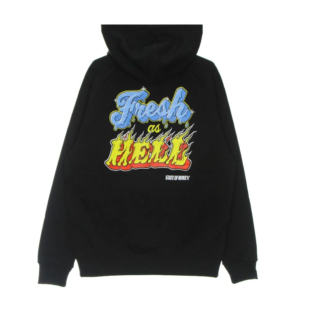 Felpa Leggera Cappuccio Uomo Fresh As Hell Hoodie Black