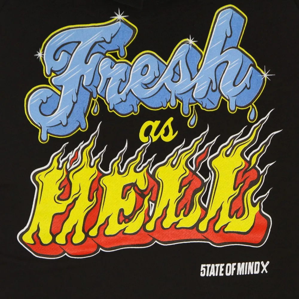 Felpa Leggera Cappuccio Uomo Fresh As Hell Hoodie Black