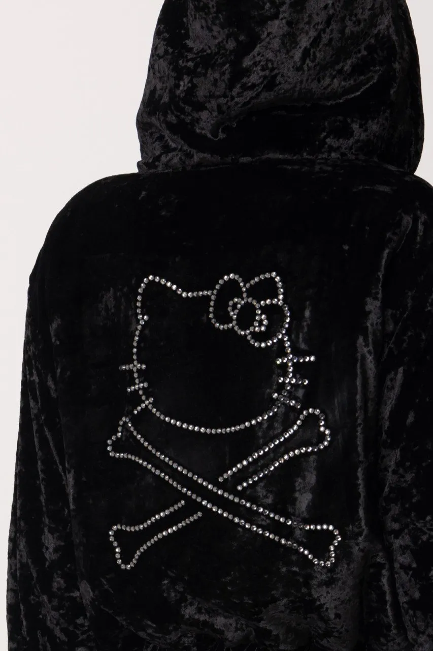 Felpa Zira in velluto stampa Hello Kitty Nero