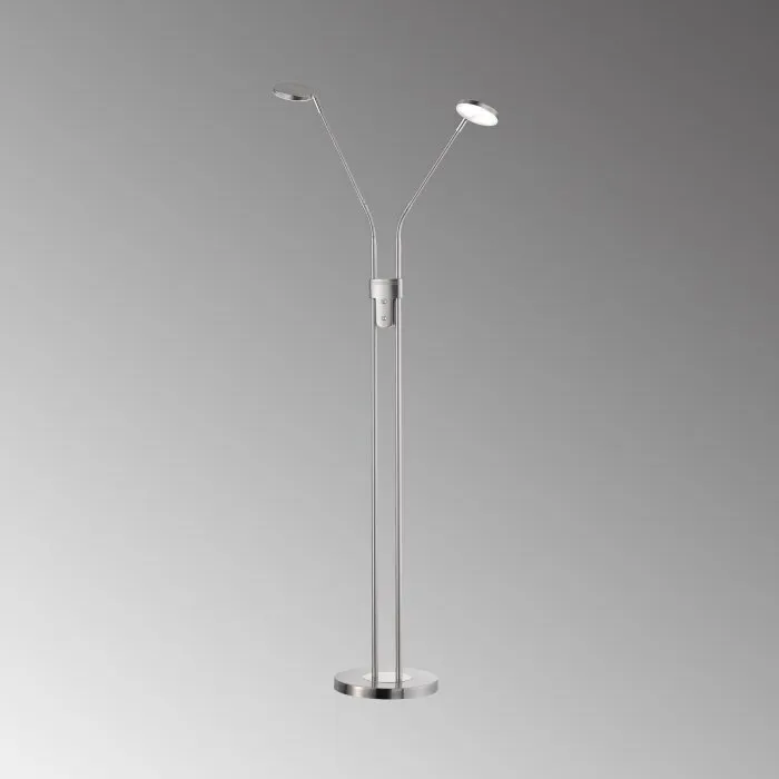 FHL easy Luna Lampada da terra LED Nichel opaco, 2-Luci