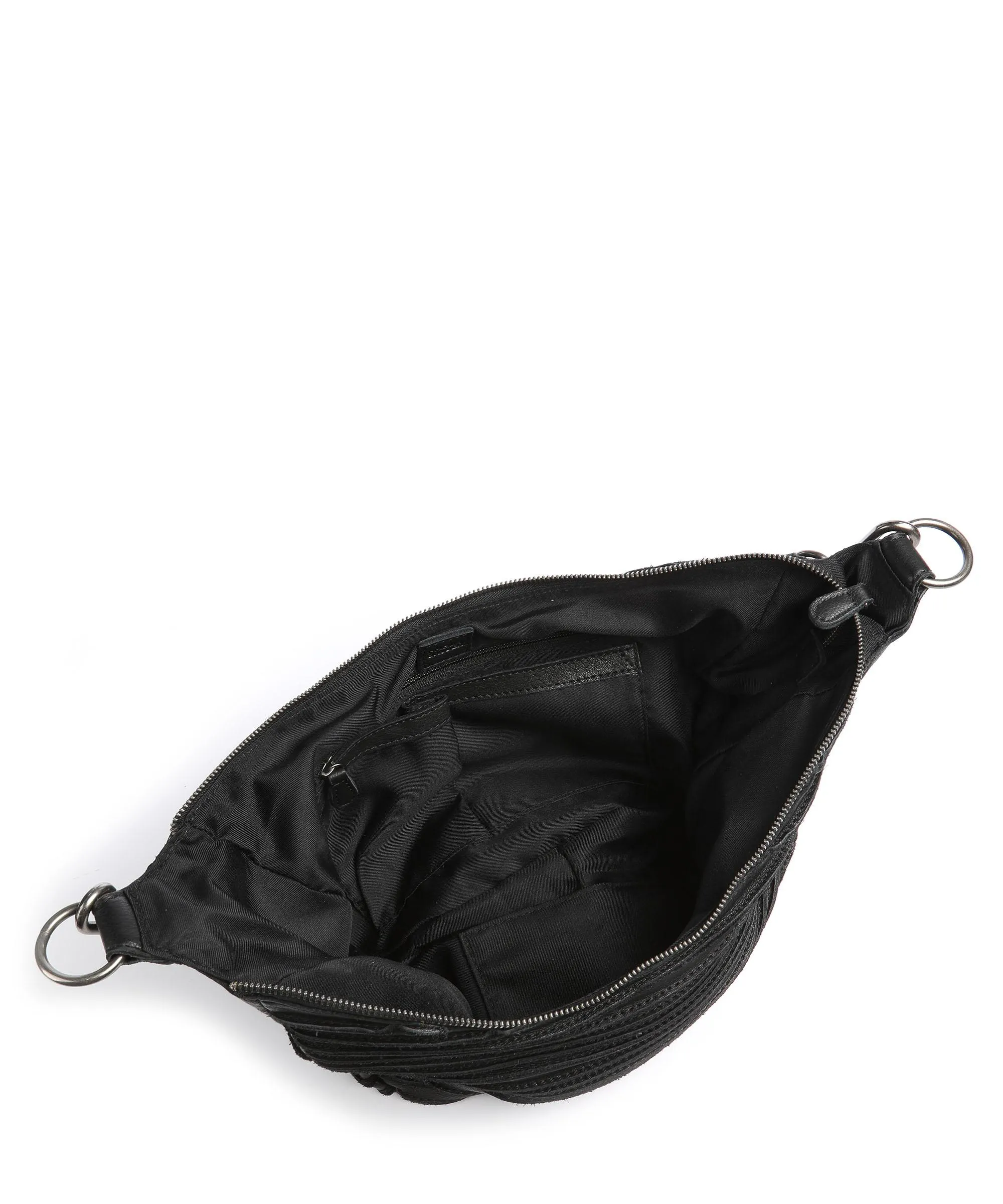  FredsBruder Bestseller Riffel Flowow Borsa hobo pelle di vacchetta grana nero  