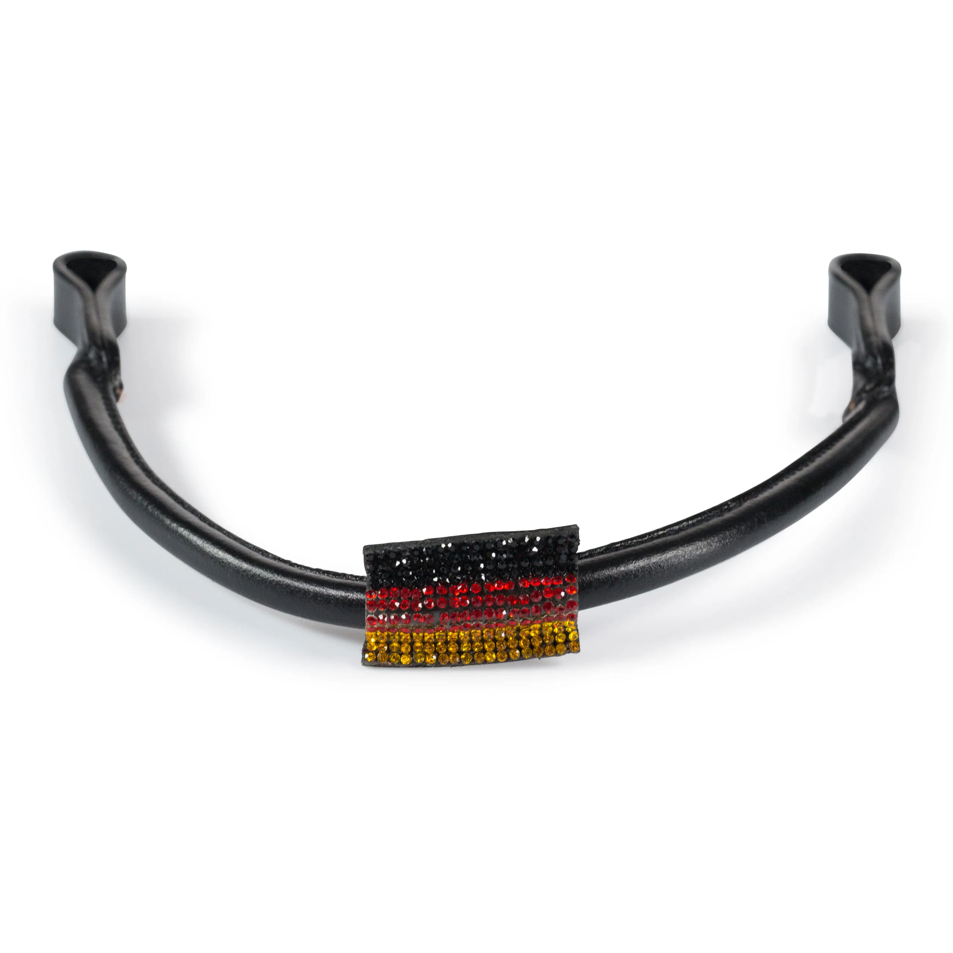 Frontalino con bandiera in pelle