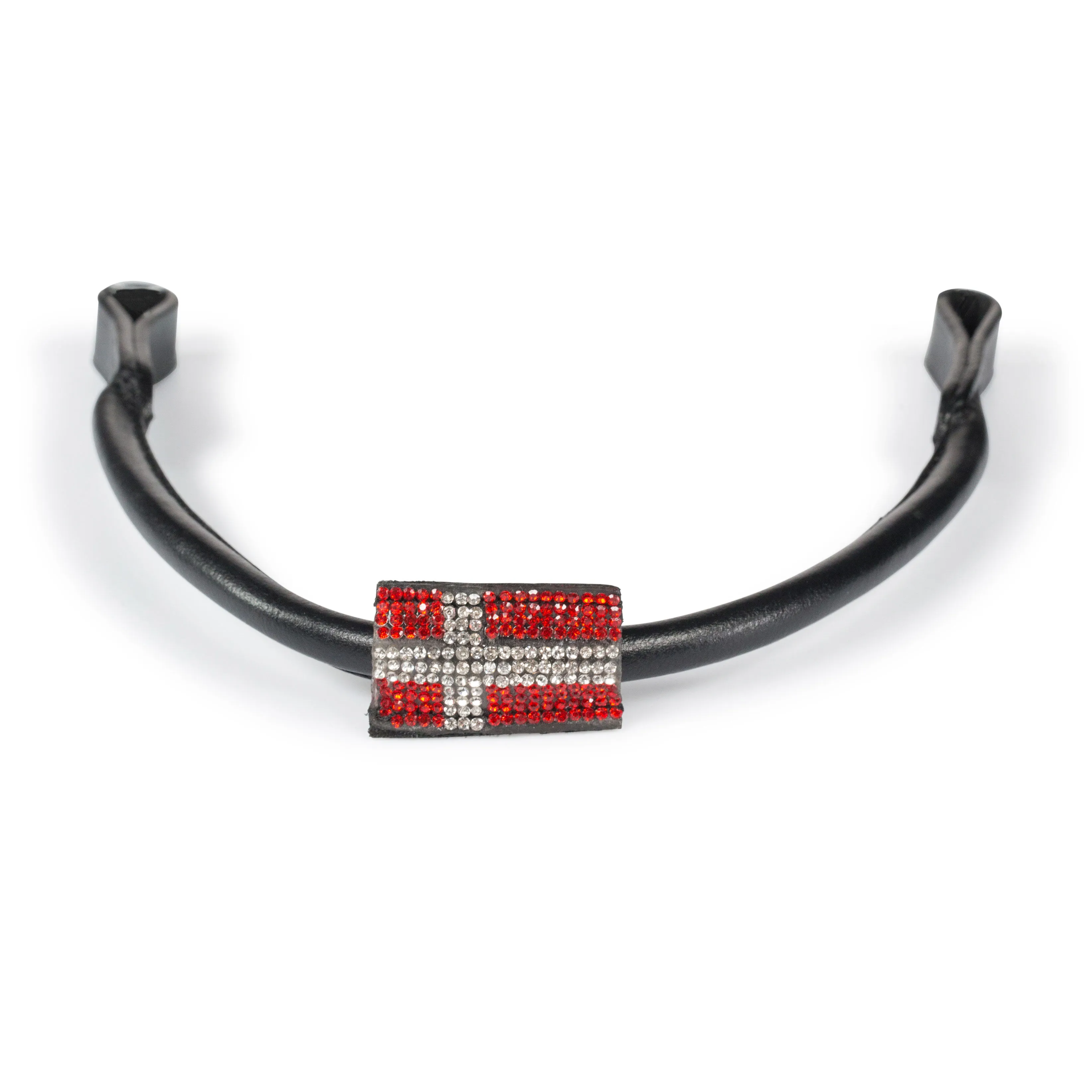 Frontalino con bandiera in pelle