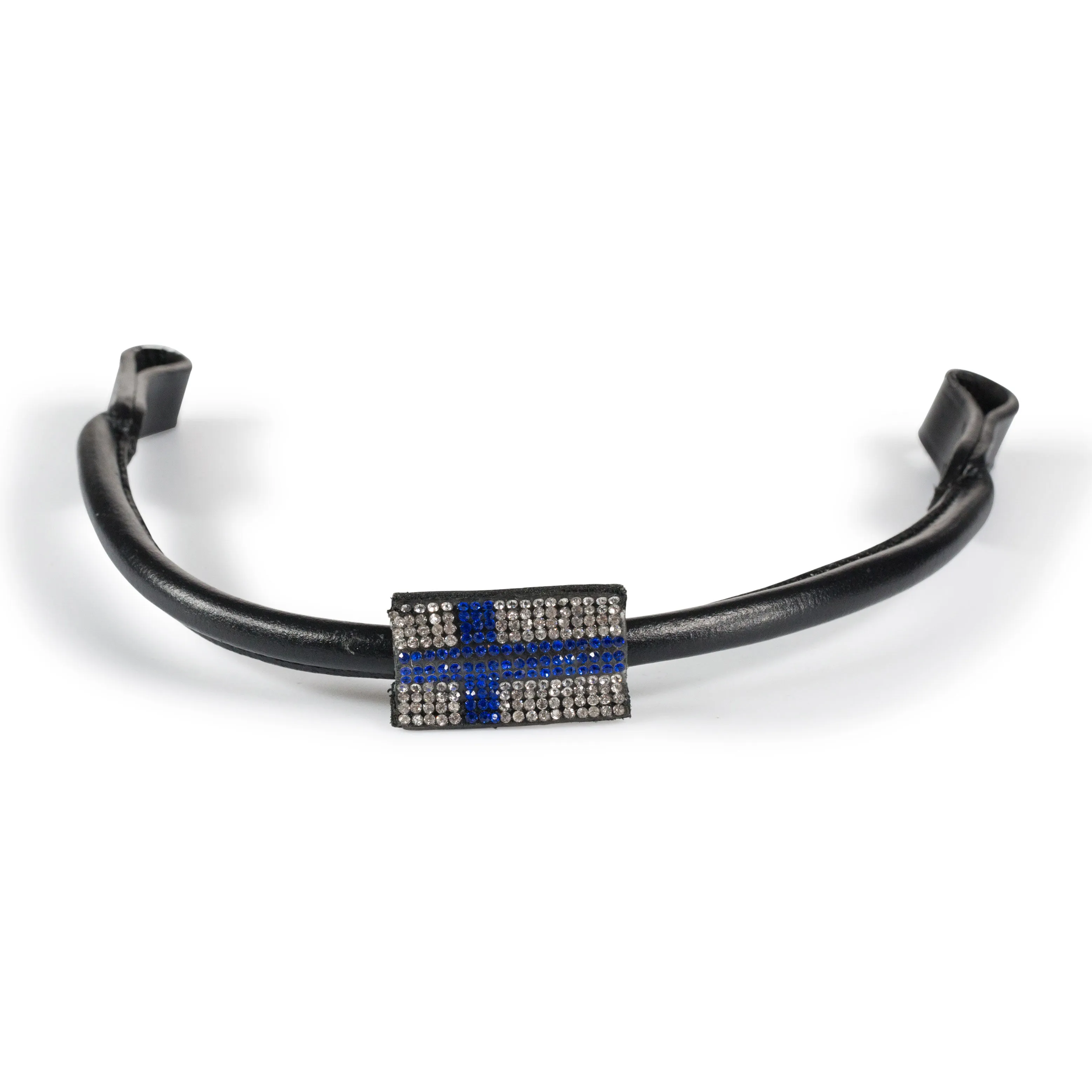 Frontalino con bandiera in pelle
