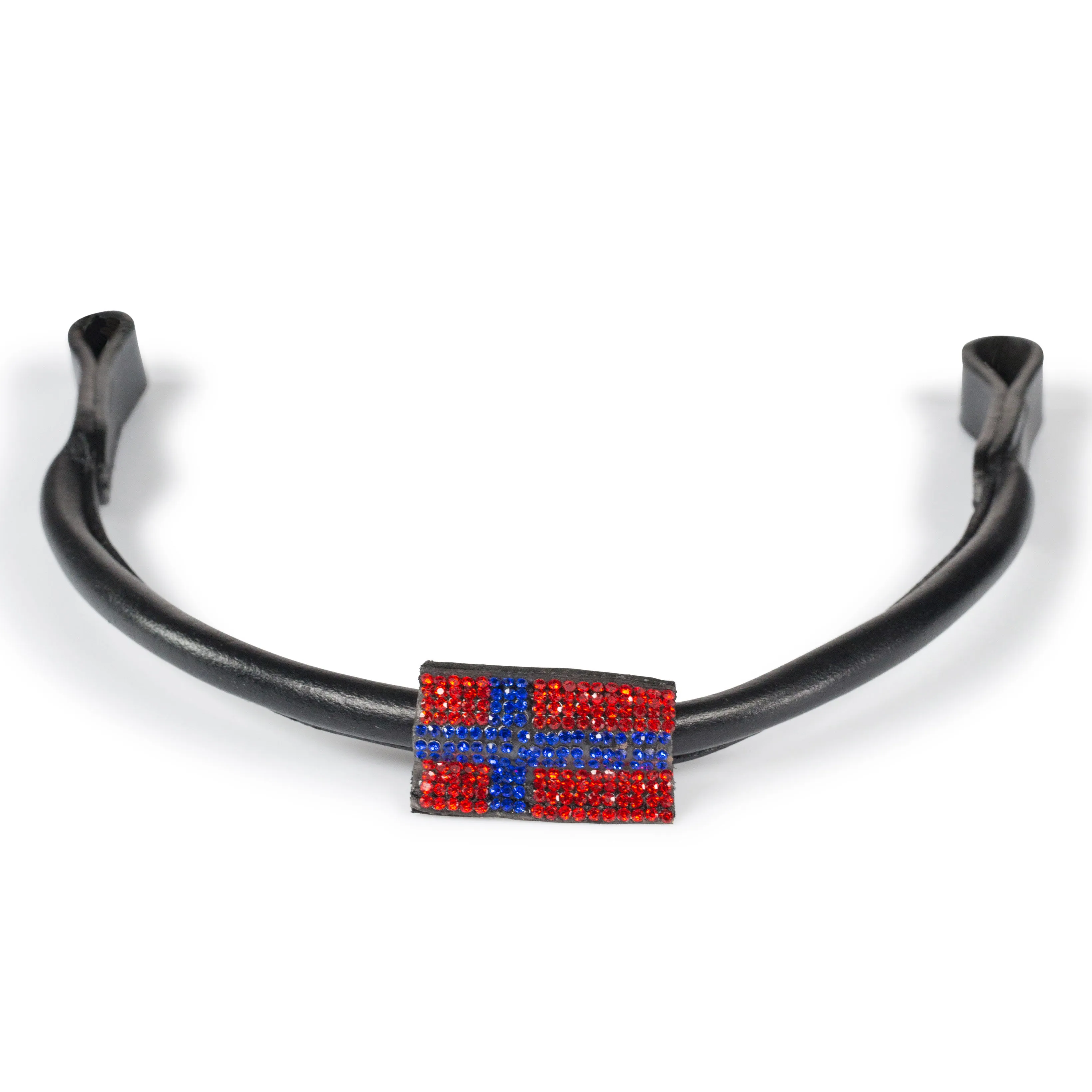 Frontalino con bandiera in pelle