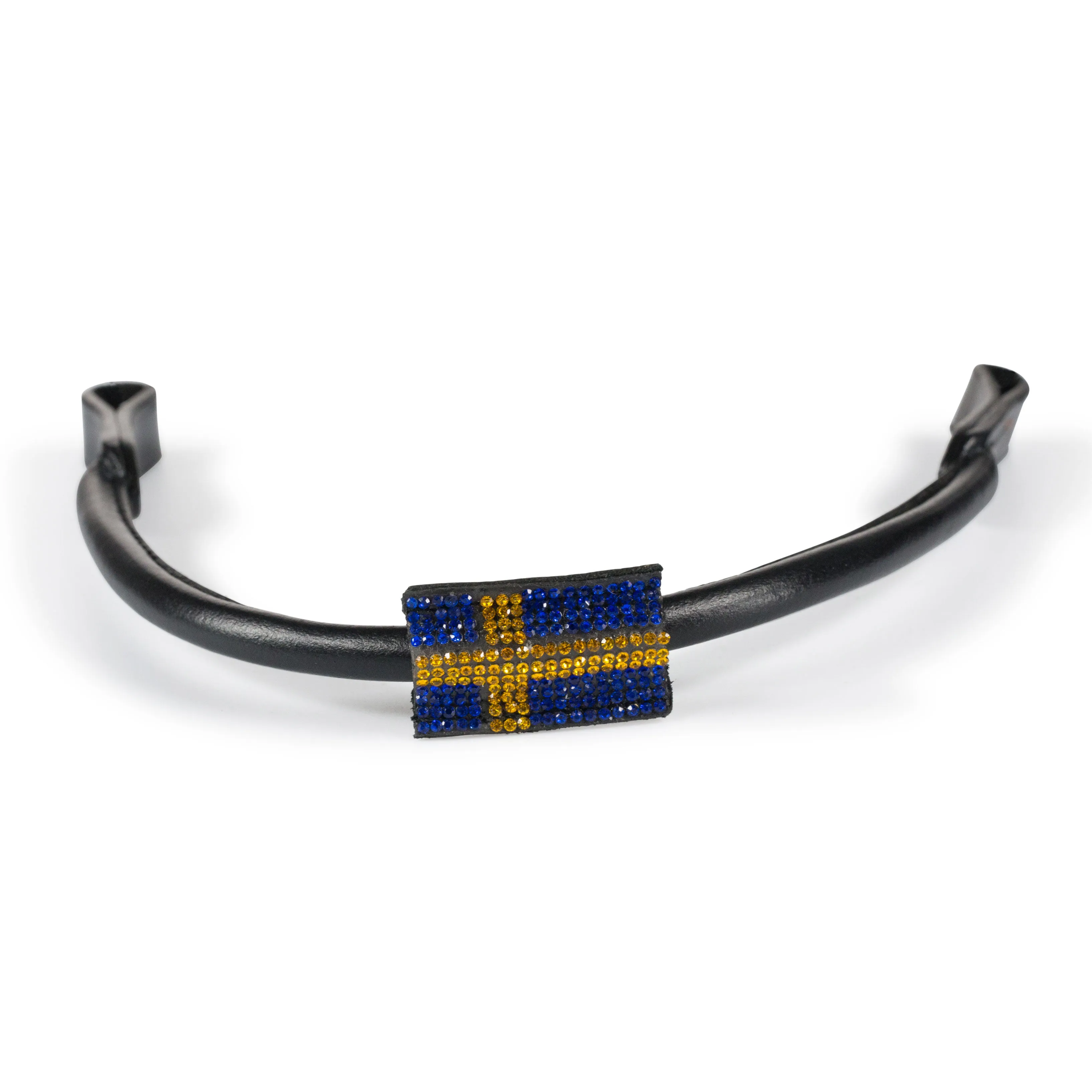 Frontalino con bandiera in pelle