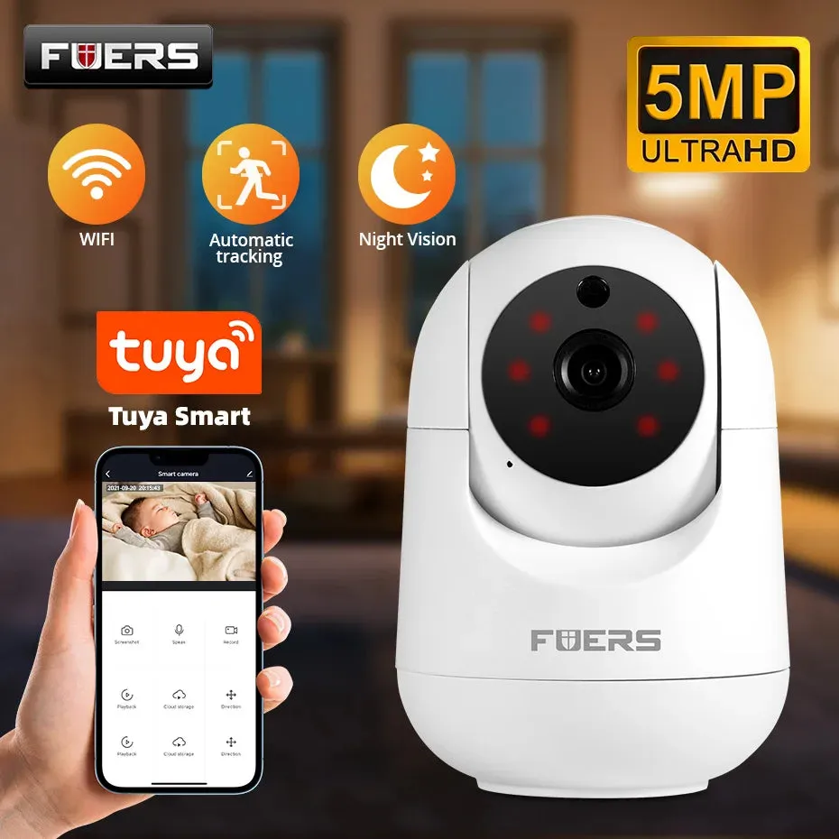 Fuers 5MP WiFi Camera Tuya Smart Home Indoor Wireless IP telecamera di sorveglianza AI rileva monitoraggio automatico sicurezza 