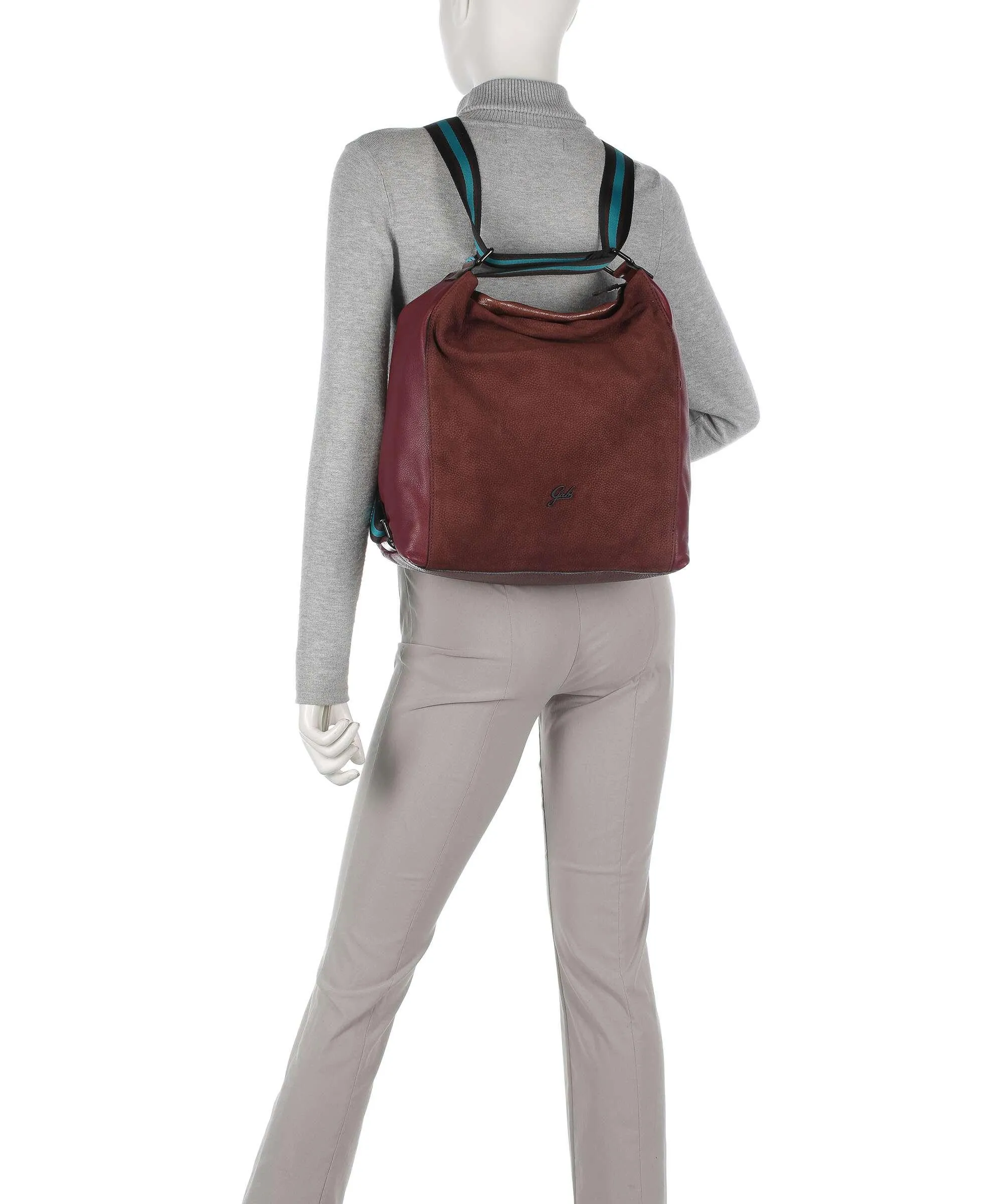  Gabs Aissa Borsa hobo pelle di vitello grana, pelle di vitello ruvida rosso bordò  