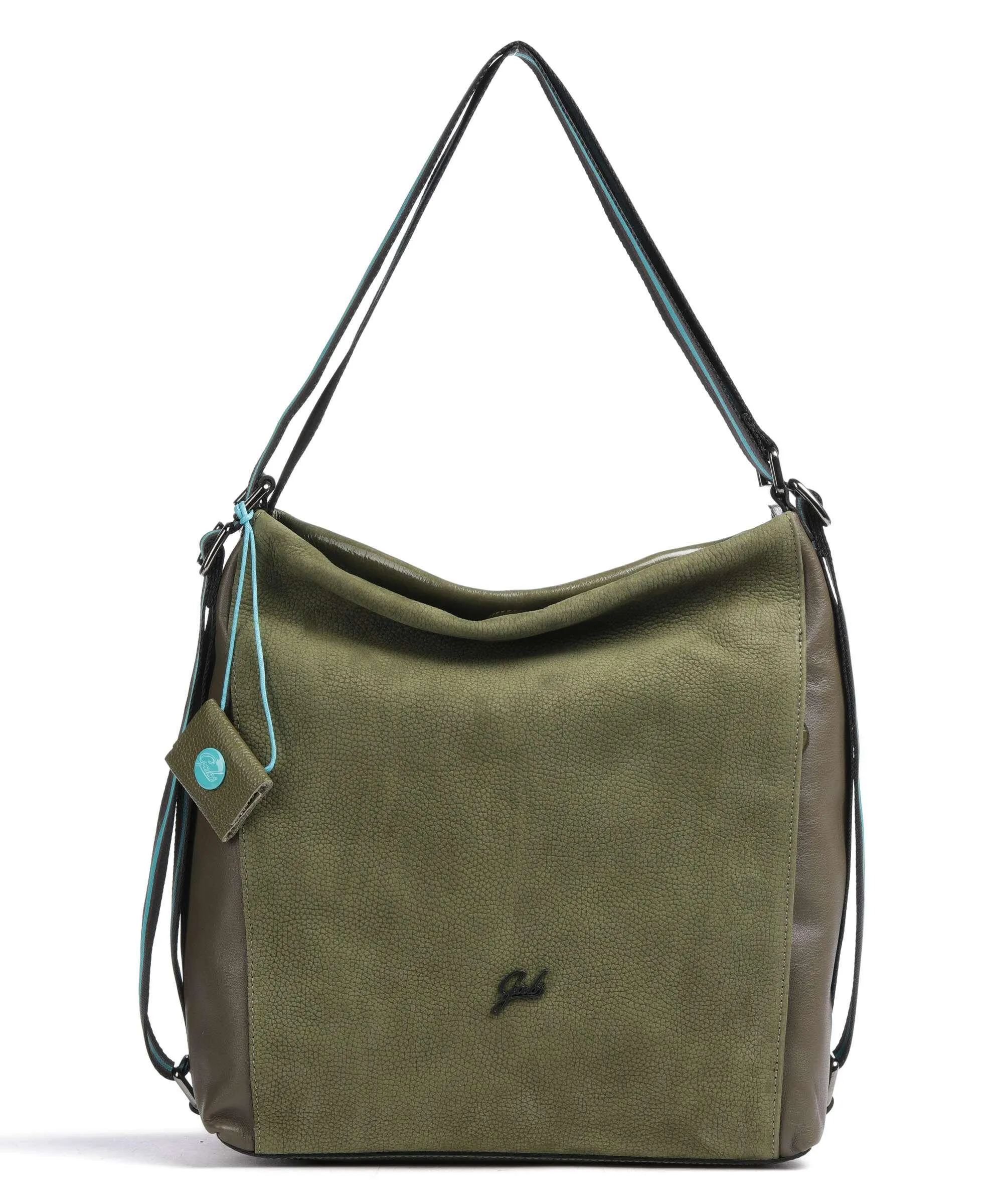  Gabs Aissa Borsa hobo pelle di vitello grana, pelle di vitello ruvida verde-oliva  