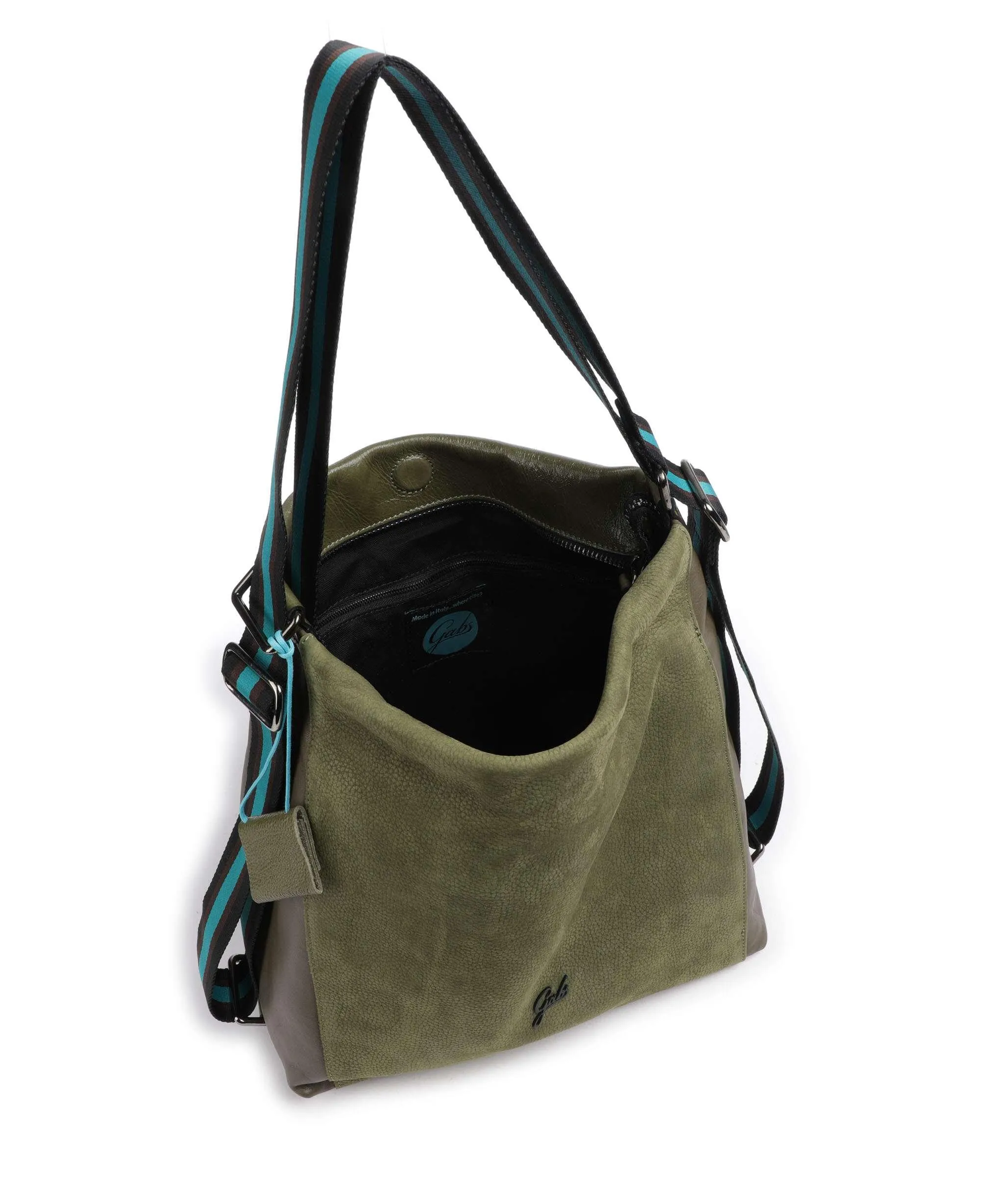  Gabs Aissa Borsa hobo pelle di vitello grana, pelle di vitello ruvida verde-oliva  