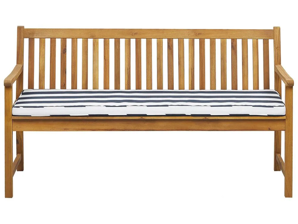 Garden Bench with Cushion VIVARA 160 cm Certified Acacia Wood Navy Blue