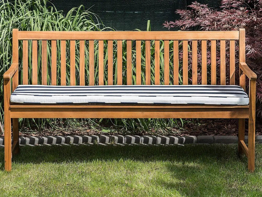 Garden Bench with Cushion VIVARA 160 cm Certified Acacia Wood Navy Blue