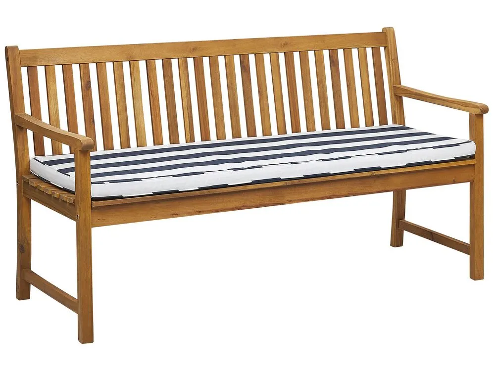 Garden Bench with Cushion VIVARA 160 cm Certified Acacia Wood Navy Blue