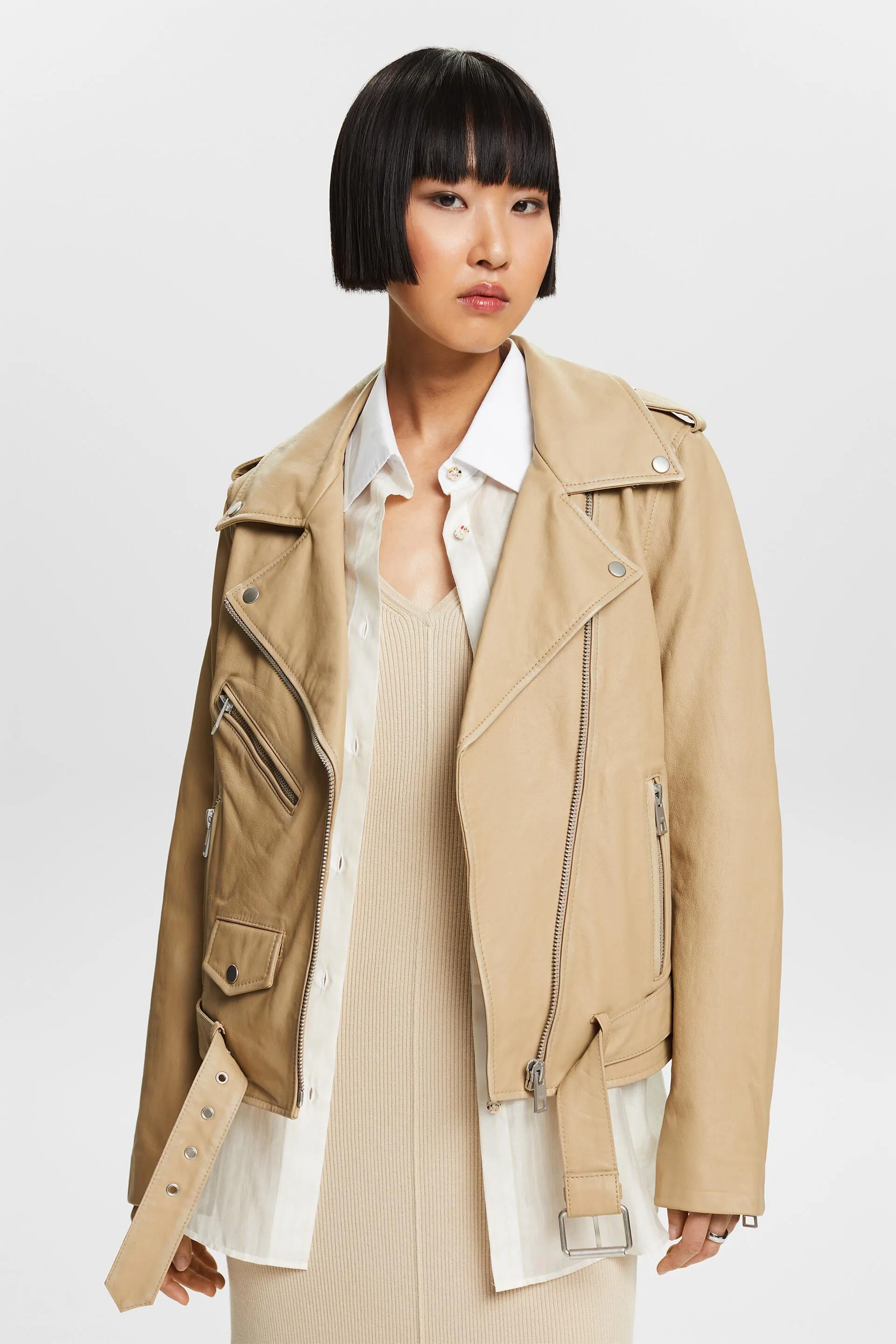 Giacca biker in pelle