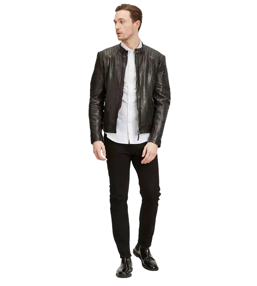Giacca Biker Uomo in vera pelle