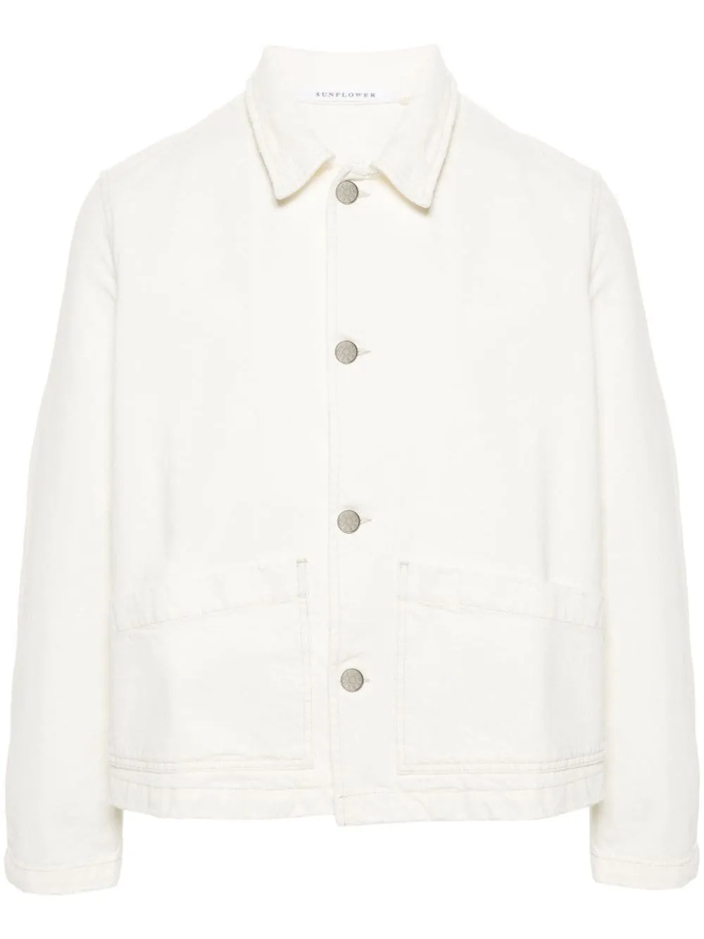 Giacca-camicia denim in bianco - uomo