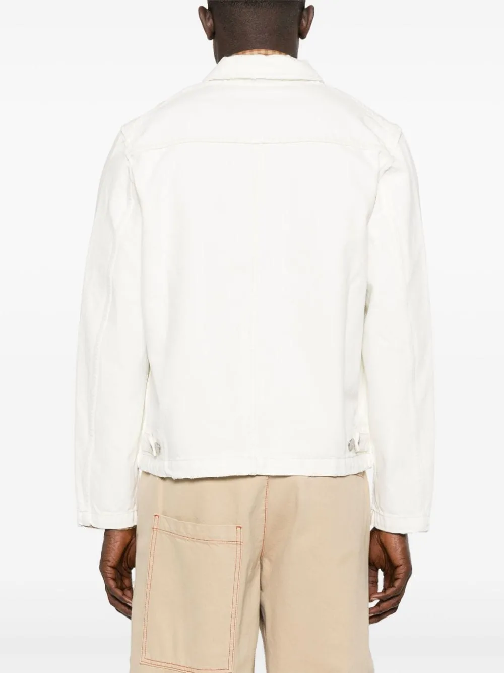 Giacca-camicia denim in bianco - uomo