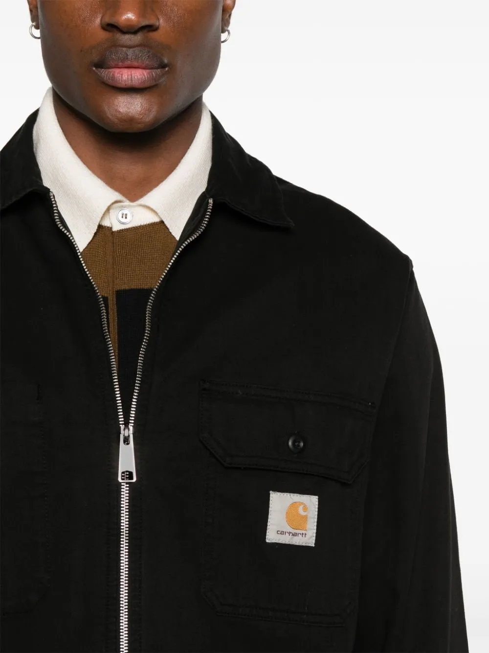 Giacca-camicia Rainer in pied-de-poule in nero - uomo