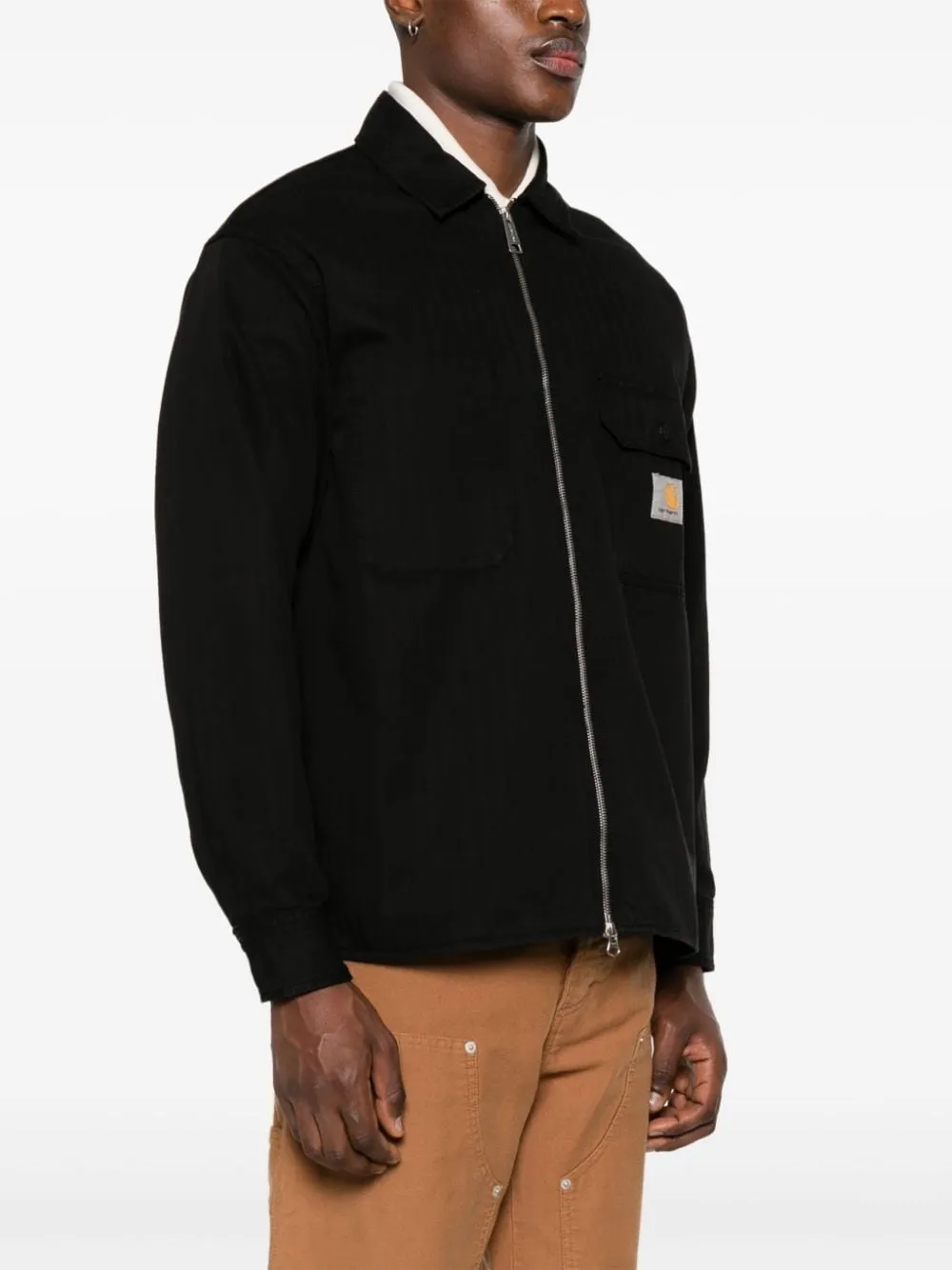Giacca-camicia Rainer in pied-de-poule in nero - uomo