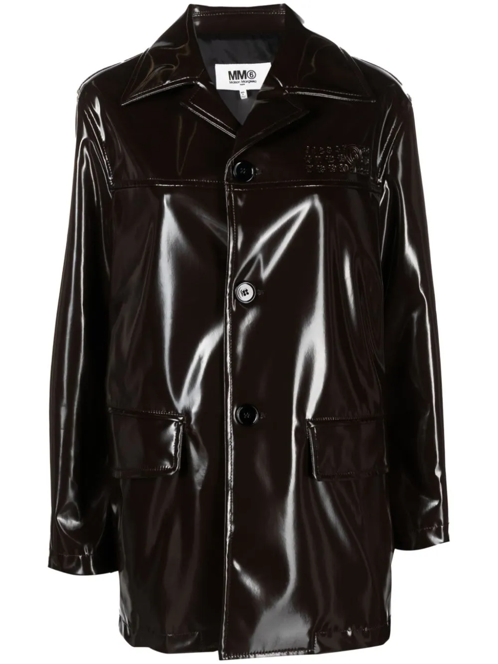 Giacca con effetto glossy in marrone - donna