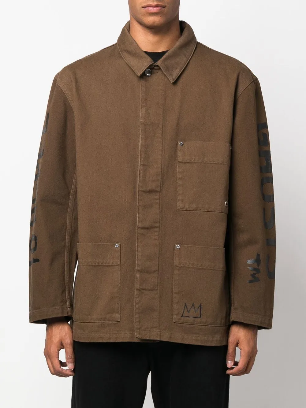 Giacca con stampa in marrone - uomo