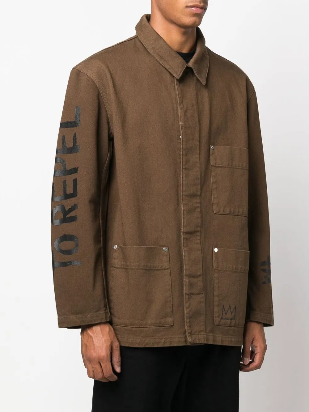 Giacca con stampa in marrone - uomo