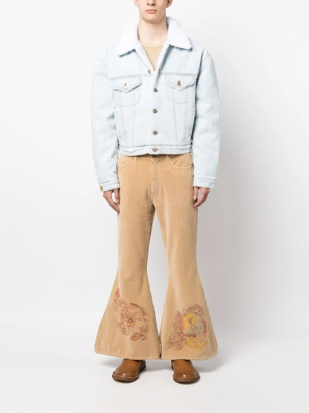 Giacca denim con colletto in celeste - uomo