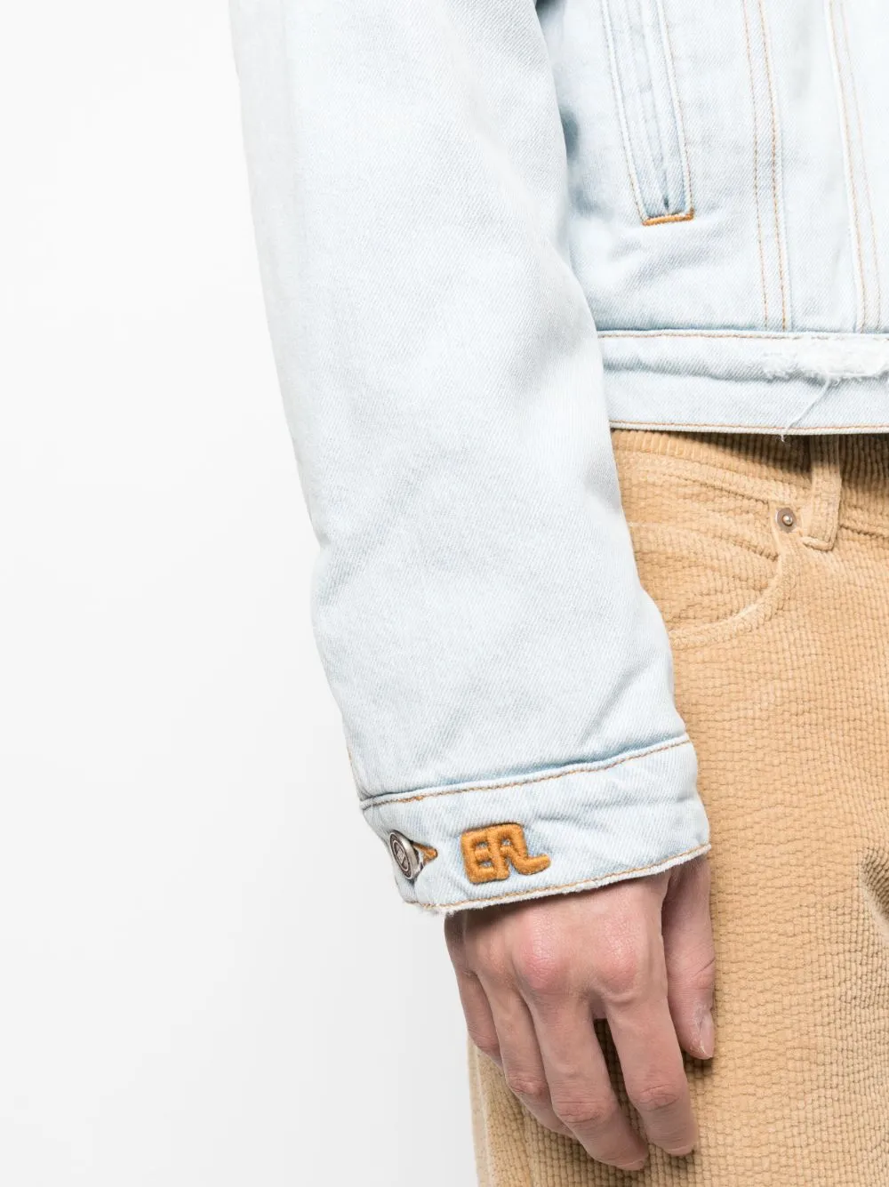 Giacca denim con colletto in celeste - uomo